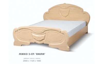Кровать двухспальная ЭМИЛИЯ перламутр (без матраса)